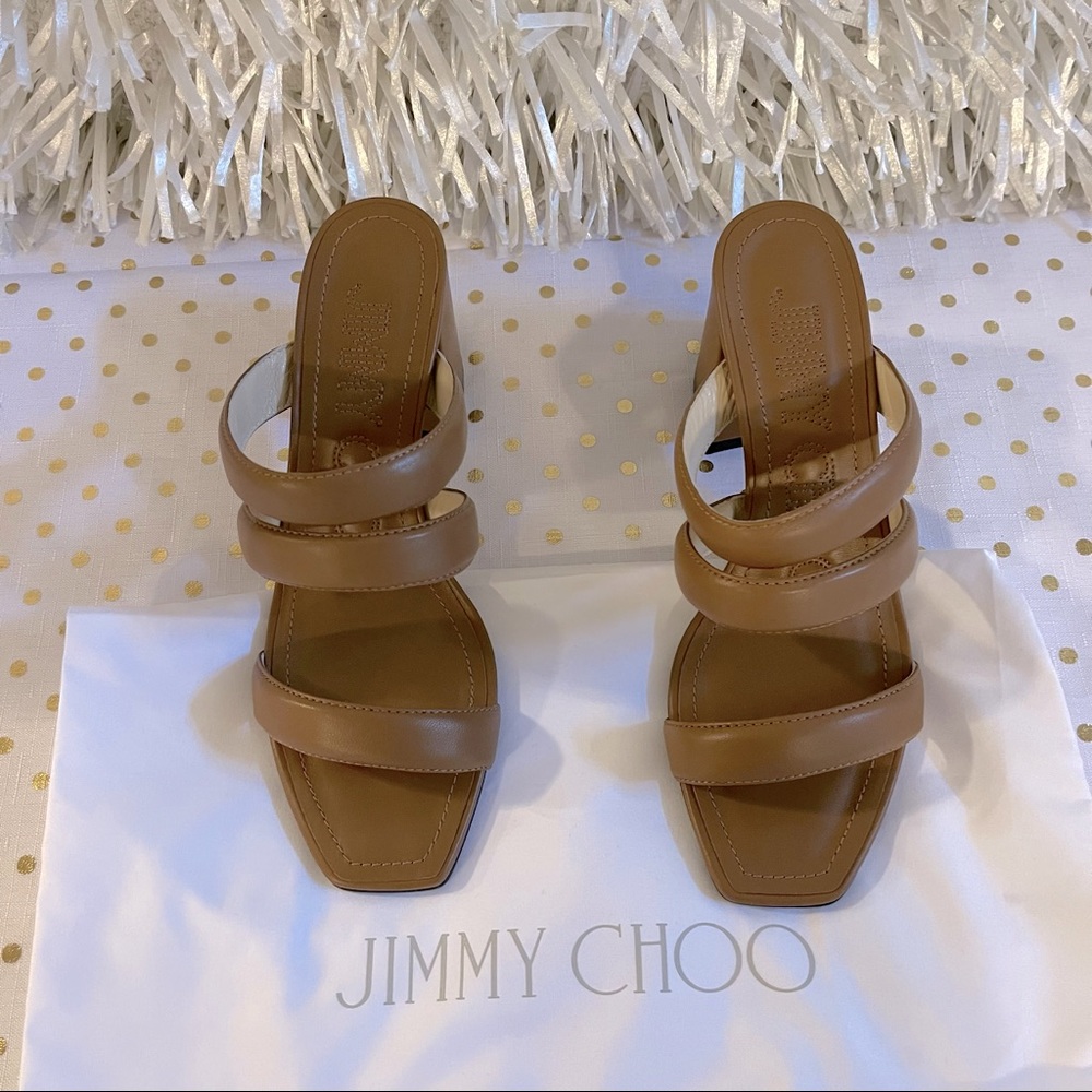 Jimmy Choo 65mm Auna Leather Mule Sandals